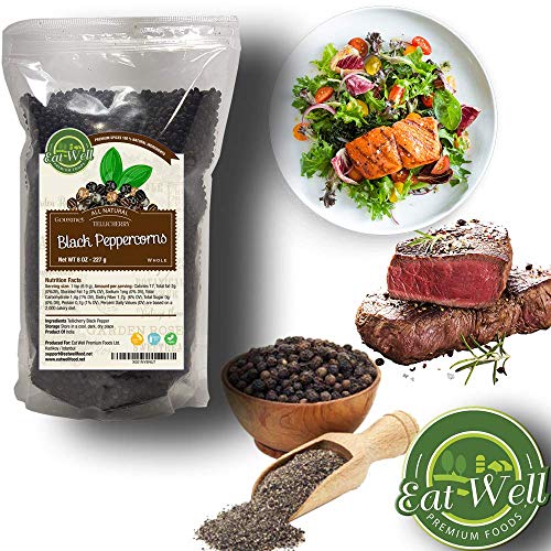 Black Peppercorns Whole | 8 Oz Reseable Bag , Bulk | Premium Gra Black Peppercorns Whole | 8 Oz Reseable Bag , Bulk | Premium Gra