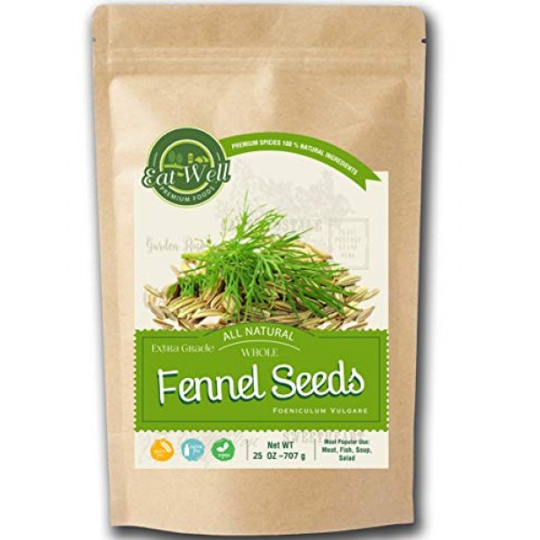 Whole Fennel Seeds Spice | 25Oz - 707 G - Reseable Bag -Bulk | F