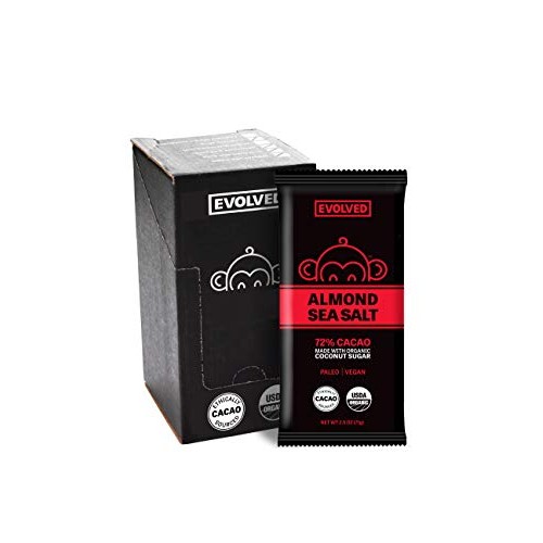 Evolved Chocolate - Organic Almond Sea Salt Chocolate Bar - 72%