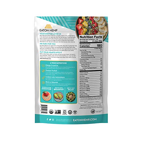 Usda Organic Eaton Hemp Hearts | Complete 10G Protein Rich Super