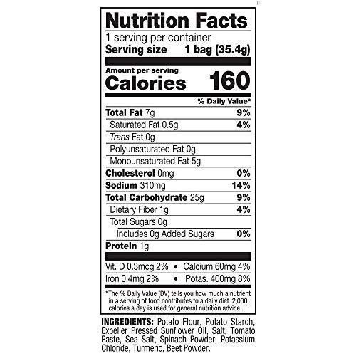 Eatsmart Snacks Veggie Crisps, Sea Salt, 1.25 Ounce Pack Of 8