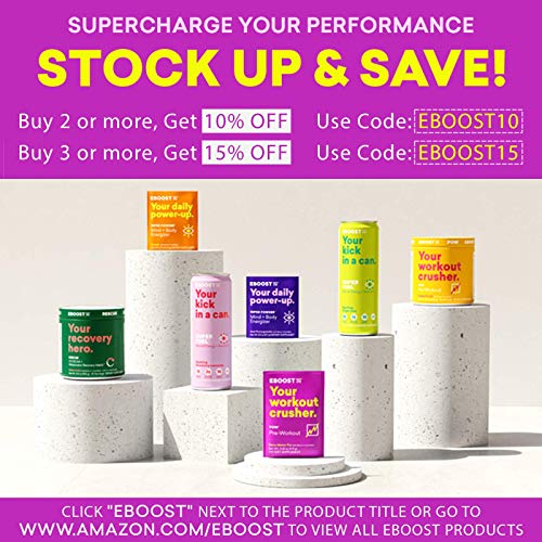 Eboost Super Powder Energy Drink Mix - 20 Packets - Acai Pomegra