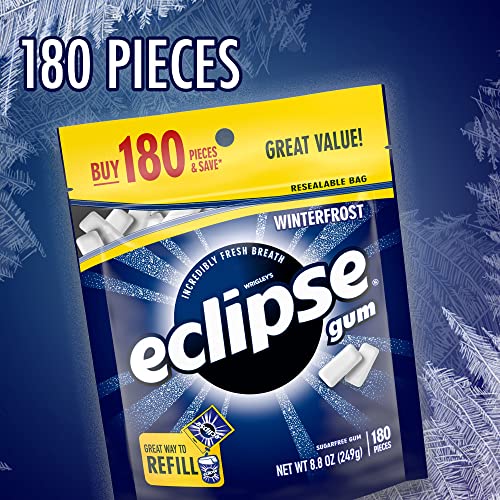 Eclipse Winterfrost Sugar Free Chewing Gum, 180 Piece Bag