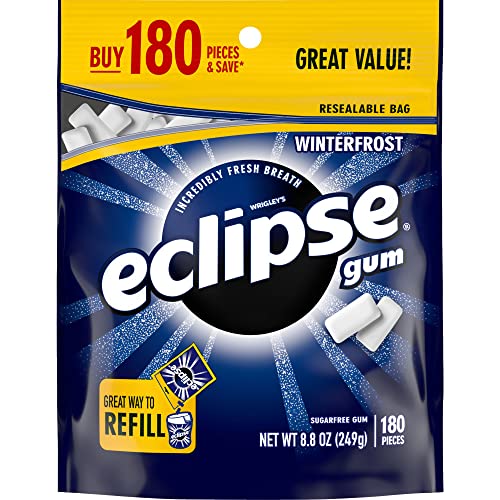 Eclipse Winterfrost Sugar Free Chewing Gum, 180 Piece Bag