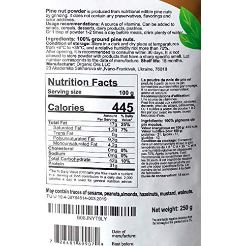 Pine Nut Kernel Powder Gluten Free Flour 250G | Eco Nava Brand |