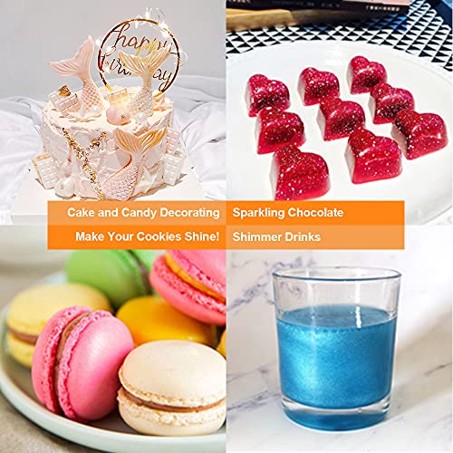 Luster Dust Set 8 Colors 3 Grams Each Container For Cake, Fond