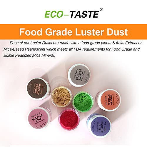 Luster Dust Set 8 Colors 3 Grams Each Container For Cake, Fond