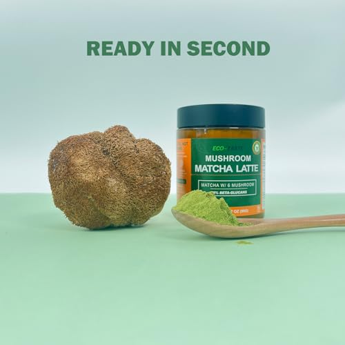 Matcha Latte Powder, Mushroom Extract with Ceremonial Grade Matc...