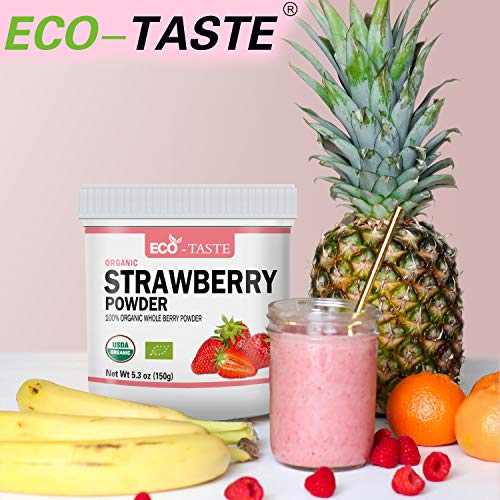 Organic Strawberry Powder, 5.3Oz150G, Natural Freeze Dried Fru