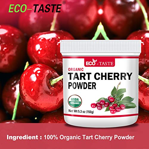 Organic Tart Cherry Powder, 5.3Oz150G, 100% Pure, Vegan, No Ad