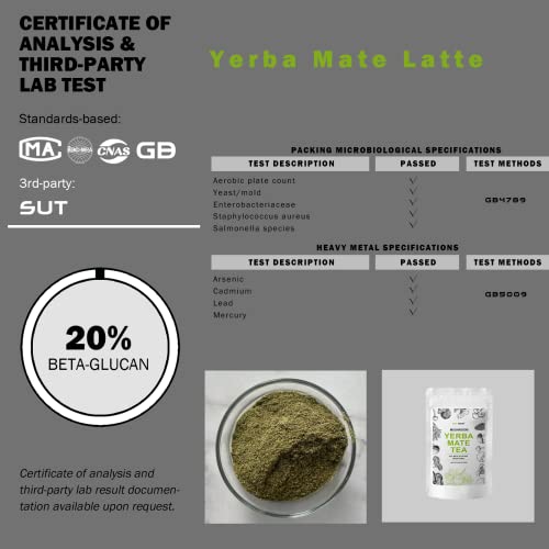 Organic Yerba Mate Latte with Magic Mushroom Extracts and Ceylon...