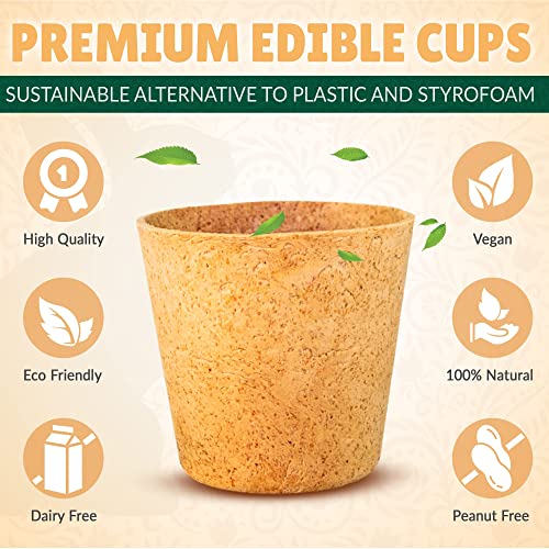 Eco Bunny Edible Biscuit Cup 3.8 oz, Pack of 10 Vanilla Flavored...