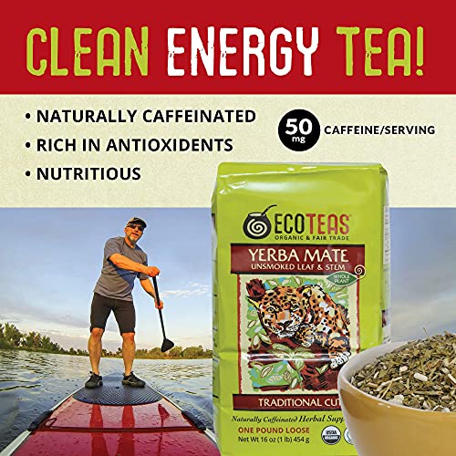 Ecoteas Organic Yerba Mate Loose Tea Traditional Cut 1 Pound