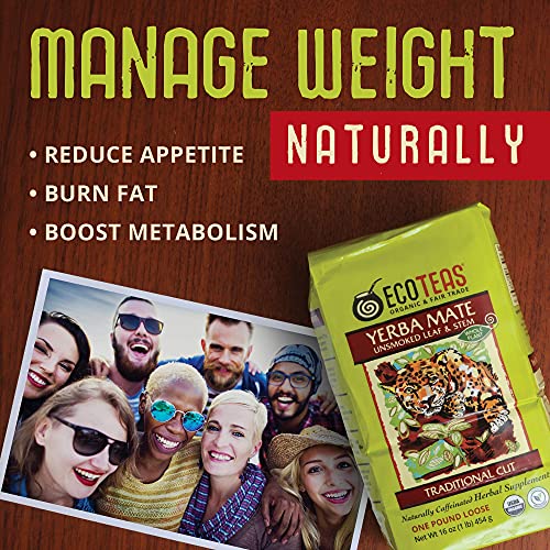 Ecoteas Organic Yerba Mate Loose Tea Traditional Cut 1 Pound