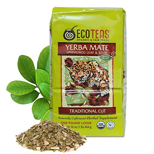 Ecoteas Organic Yerba Mate Loose Tea Traditional Cut 1 Pound