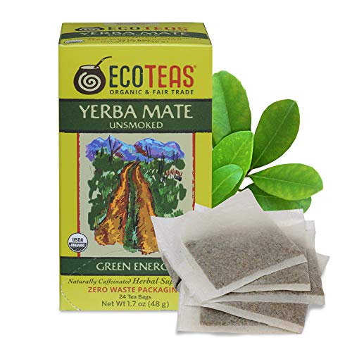 Ecoteas Organic Unsmoked Yerba Mate Tea Bags - 24 Count, 1.7 Oz