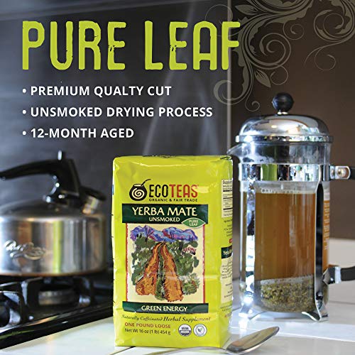Ecoteas - Organic Unsmoked Yerba Mate Tea - Pure Loose Leaf Tea