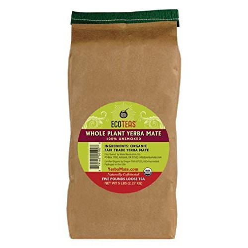 Ecoteas Organic Yerba Mate Loose Tea Traditional Cut, 5 Pounds