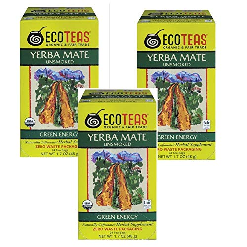 Ecoteas Organic Yerba Mate Unsmoked Tea 24 Bags Pack Of 3