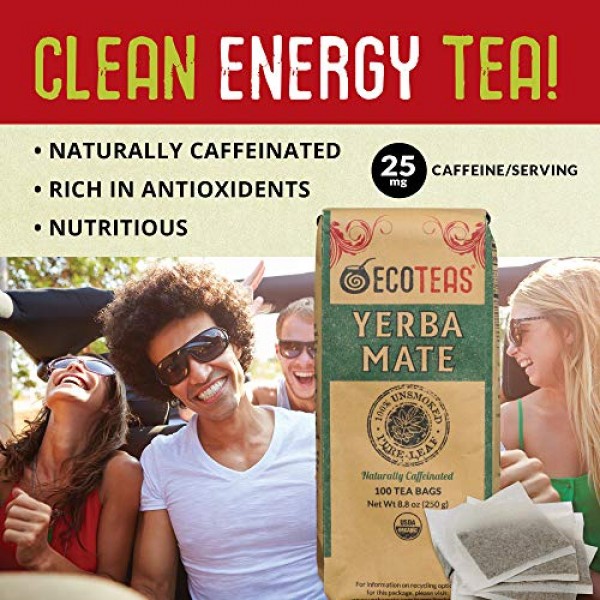 Ecoteas - Unsmoked Yerba Mate Tea - Yerba Mate Tea Bags - Yerba
