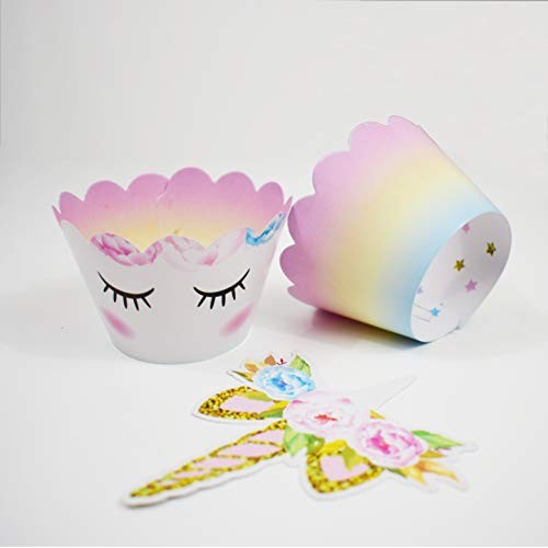 Unicorn Cupcake Toppers And Wrappers Decorations 30 Of Each -