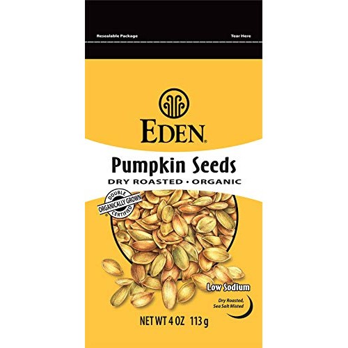 Eden Organic Pumpkin Seeds, Dry Roasted, 4 Ounce Pack - 5