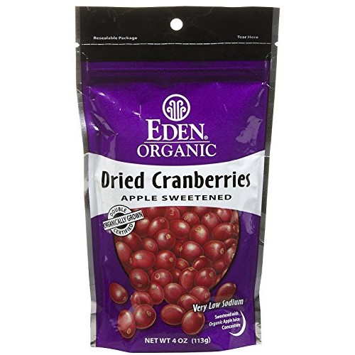 Eden Organic Dried Cranberries, 4 Oz Pouches