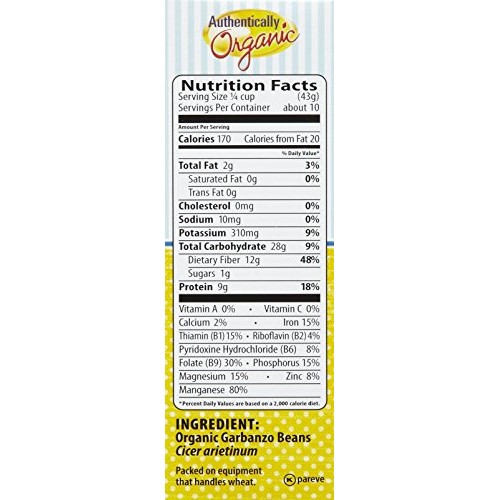 Eden Organic Garbanzo Beans, No Salt Added, 16 Oz