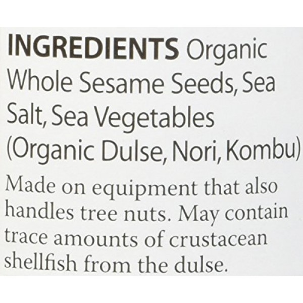 Eden Seaweed Gomasio, Sesame Seeds, Seaweed &Amp; Sea Salt, Organic,