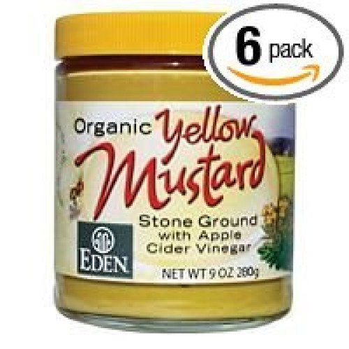 Eden Foods Mustard, Og, Yellow, Glass, 9-Ounce Pack Of 6