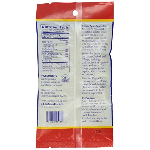Eden Agar Agar Sea Vegetable Flakes 1 Ounce, Pack Of 1