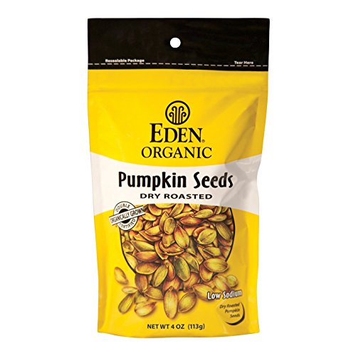 Eden Organic Pumpkin Seeds, Dry Roasted, 4-Ounce Resealable Bags