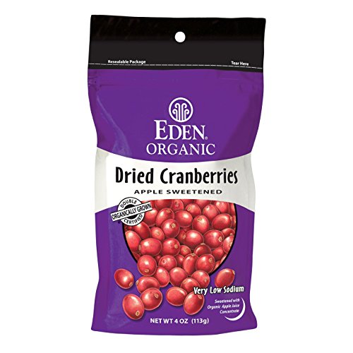Eden Organic Dried Cranberries, 4-Ounce Pouches Pack Of 5