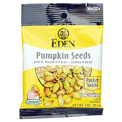 Eden Organic Pumpkin Seeds, Dry Roasted And Salted, Pocket Snack