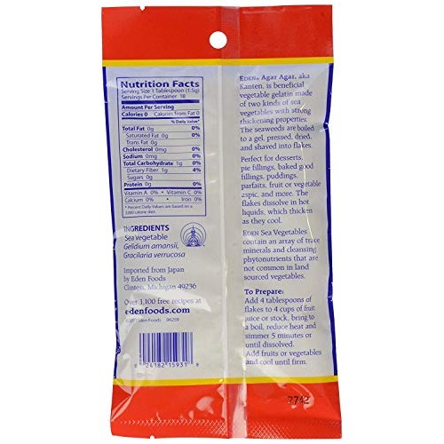 Eden Foods Agar Agar Flakes, 1 Oz Pack - 6