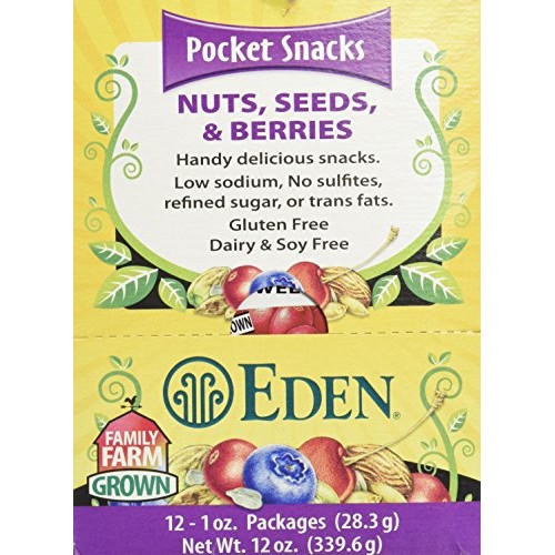 Eden Organic Dried Cranberried, Pocket Snacks, 1 Ounce Pack Of 12