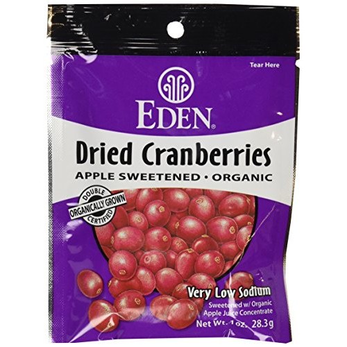 Eden Organic Dried Cranberried, Pocket Snacks, 1 Ounce Pack Of 12