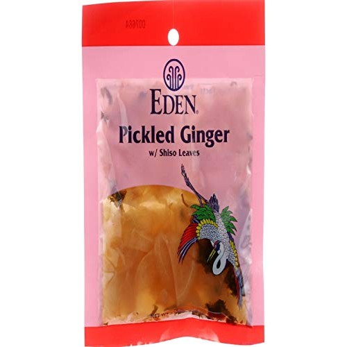 Eden Pickled Ginger, 2.1 Oz, Sliced, With Shiso Leaves