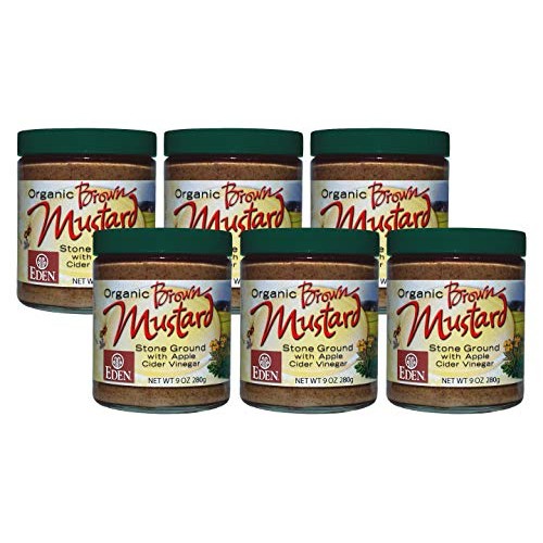 Organic Brown Mustard - 9 Oz. Glass Jar Pack of 6