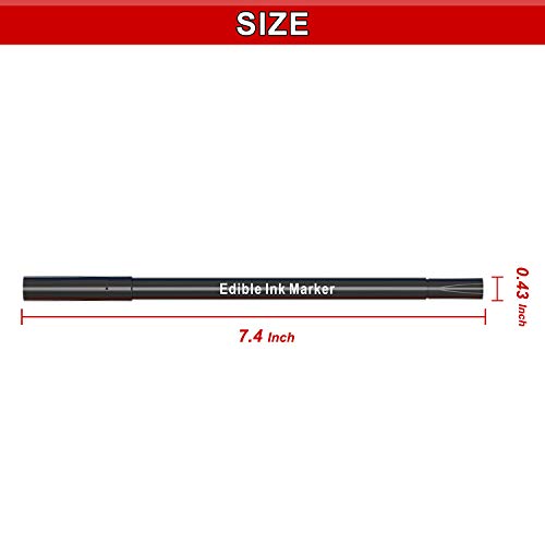 3Pcs Black Food Coloring Markers, Double Sided With Ultra Fine T