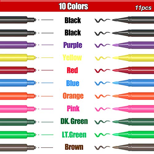 Edible Markers, 11Pcs Ultra Fine Tip0.5Mm Food Coloring Pens,
