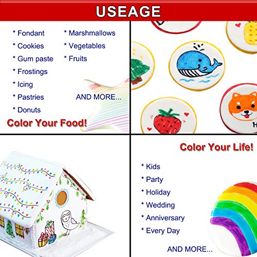 Edible Markers, 11Pcs Ultra Fine Tip0.5Mm Food Coloring Pens,