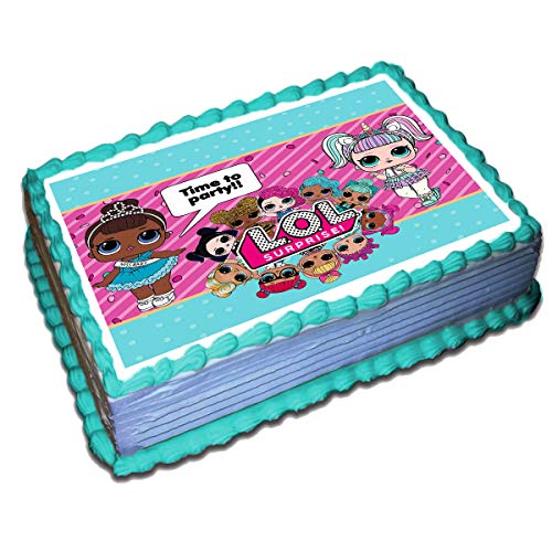 Surprise Dolls Cake Topper Icing Sugar Paper 8.5 X 11.5 1/4 Inch