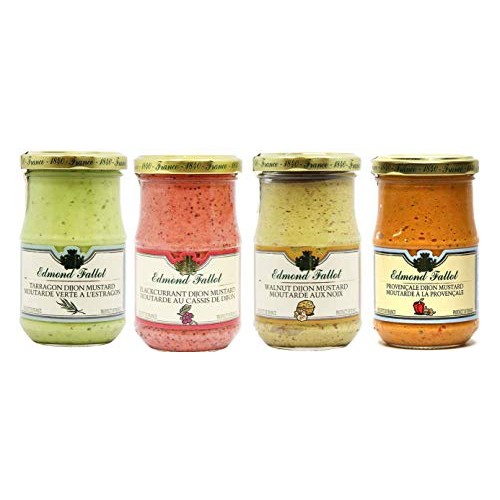 Edmond Fallot Mustard 4 Pack Assortment Of Four Popular Flavors,