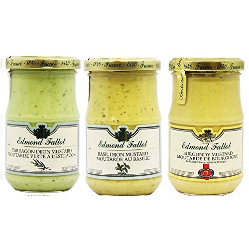 Edmond Fallot Mustard 3 Pack Assortment Of Three Popular Flavors