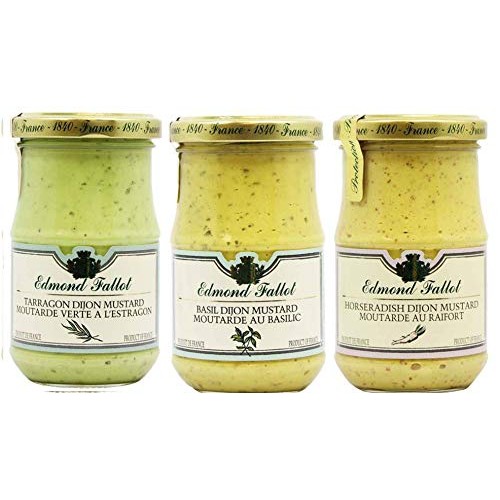 Edmond Fallot Mustard 3 Pack Assortment Of Three Popular Flavors