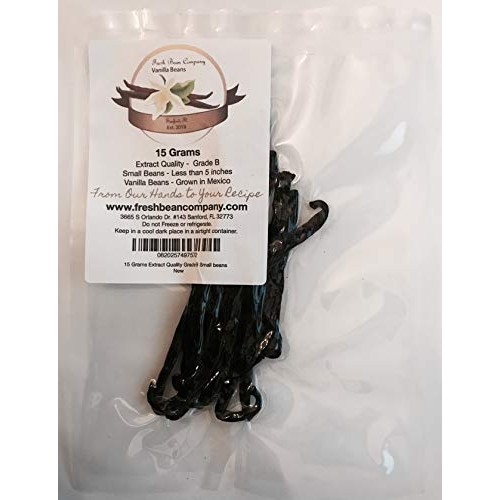 15 Grams Extract Grade B Small Mexican Vanilla Beans 15 Grams