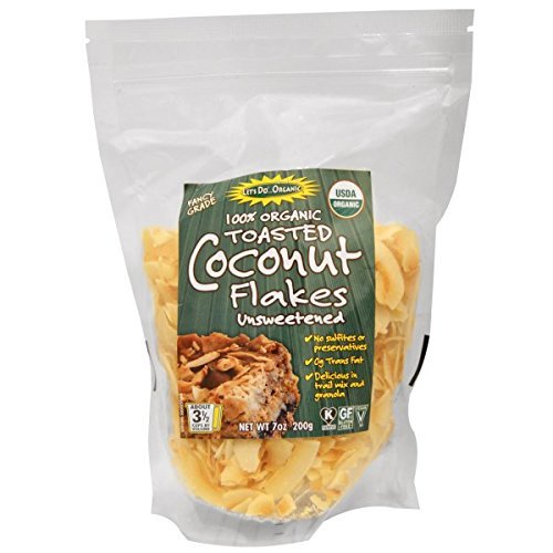 Lets Do Organic, 100% Organic Toasted Coconut Flakes Unsweetene