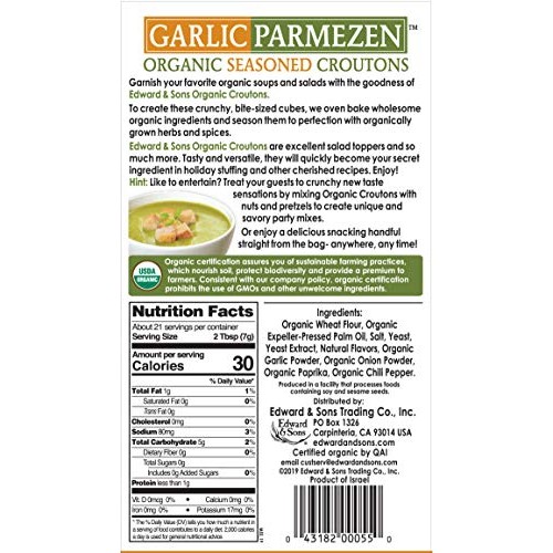 Edward &Amp; Sons Organic Croutons, Italian Herbs, 5.25 Ounce Packs