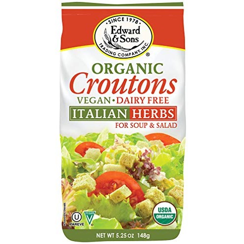 Edward &Amp; Sons Organic Croutons, Italian Herbs, 5.25 Ounce Packs